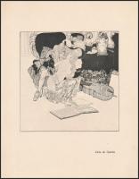 Franz von Bayros: Der Toilettentisch. (München 1908), 16t. Erotikus grafikák. 300 példányban kiadott...