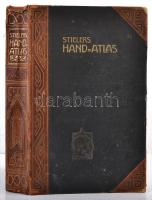 Stielers Hand-atlas. Gotha, 1912, Justus Perthes, 4 p.+100 t.+239 p. Német nyelven. Kiadói aranyozott szecessziós félbőr-kötés, kopott borítóval, kissé sérült gerinccel, két térkép szakadt, egy javított.