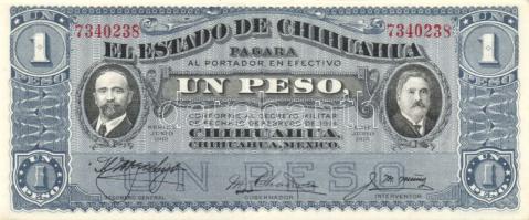 Mexikó/Chihuahua 1915. 1P,5P,10P össz. 3klf db T:I