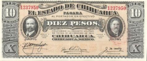 Mexikó/Chihuahua 1915. 1P,5P,10P össz. 3klf db T:I