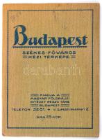 cca 1920 Budapest székesfőváros kézi térképe. Az alaptérképet tervezte és rajzolta: Kogutowicz Manó....