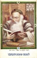 Reading rabbi. Hebrew text, Judaica (EK)