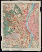 1926 Budapest kézi térképe kirándulók részére, 1:25:000. Bp., M. Kir. Állami Térképészet, bejelölésekkel, szakadozott szélekkel, 64x52 cm.