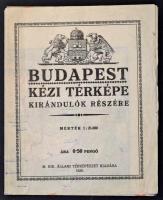 1926 Budapest kézi térképe kirándulók részére, 1:25:000. Bp., M. Kir. Állami Térképészet, bejelölése...
