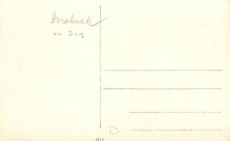 Gőzgép szállításra készen egy tutajon, osztrák-magyar katonák / WWI Austro-Hungarian K.u.K. soldiers...