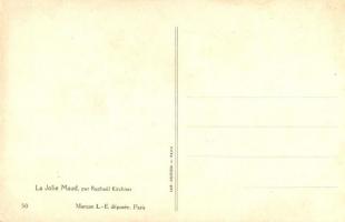 La Jolie Maud. Marque L.-E. / Erotic nude lady art postcard s: Raphael Kirchner (EK)