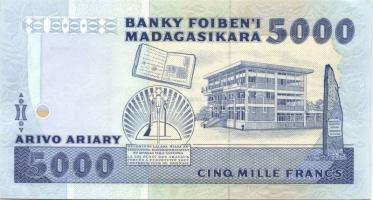 Madagaszkár 1988. 500Fr, 1000Fr, 2500Fr, 5000Fr, 10000Fr teljes sor T:I