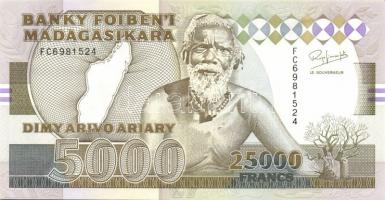 Madagaszkár 1988. 500Fr, 1000Fr, 2500Fr, 5000Fr, 10000Fr teljes sor T:I