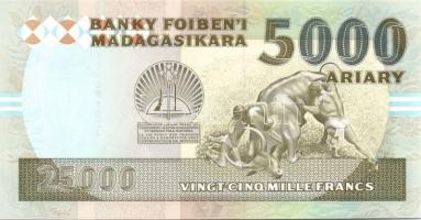 Madagaszkár 1988. 500Fr, 1000Fr, 2500Fr, 5000Fr, 10000Fr teljes sor T:I