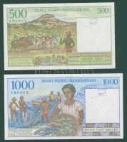 Madagaszkár 1994. 500Fr + 1000Fr T:I
