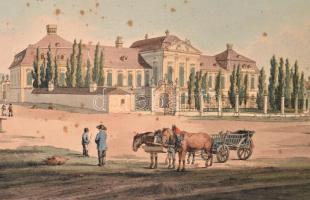 cca 1800 Presburg / Pozsony, Grassalkovich Antal palotájának színezett rézmetszetű látképe. Wien, ca...