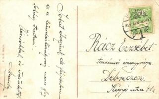 1915 Fiume, Rijeka; Interno della stazione / Bahnhof / railway station with wagons (EK)