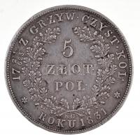 Lengyelország / Forradalmi kiadás 1831KG 5ZŁ Ag "I. Miklós" (15,48g) T:2 ph., karc / Polan...