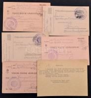 1914 -1926 Gergely Endre (1885-1938) térképész, a 17. cs. és kir. gyalogoshadosztály főhadnagy tábori postai levelezőlapjai, (5db)+ A mohácsi 400 éves emlékbizottság ügyvezető bizottságának meghívója Gergely Endre térképész, ny. százados részére a Magyar Nemzeti Múzeum igazgatósági üléstermébe összehívott értekezletre, gépelt sorokkal, összesen 6 db.