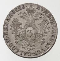 Ausztria 1826A 3Kr Ag "I. Ferenc" (1,66g) T:2 / Austria 1826A 3 Kreuzer Ag "Franz I&q...