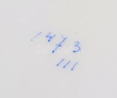 Szecessziós süteményes tányér (6 db), kopott aranyozás, jelzés nélkül, d: 19 cm