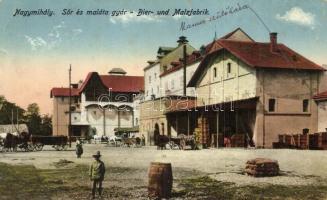 Nagymihály, Michalovce; Sör és maláta gyár / Bier und Malzfabrik / beer and malt factory, brewery (szakadás / tear)