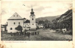 1908 Ratkó, Ratková (Gömör); utcakép templommal. Reif E. fénykép / street view with church (Rb)