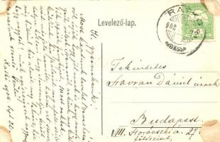 1908 Ratkó, Ratková (Gömör);  utcakép templommal. Reif E. fénykép / street view with church (Rb)