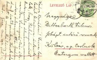 Aranyosmarót, Zlaté Moravce; tér, Takarékpénztár, megyeház, törvényszék. Brinczlik Imre kiadása / sq...