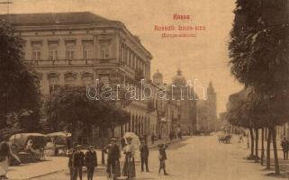 1909 Kassa, Kosice; Kossuth Lajos utca, Fritsch Európa szálloda, piaci árusok. 16. / street view, hotel, market vendors (EK)