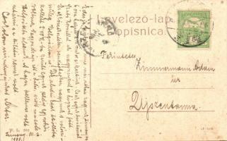 1908 Zimony, Zemun, Semlin; Erzsébet sétatér templomokkal. W.L. 905. / perivoj / Elisabeth Park / pa...