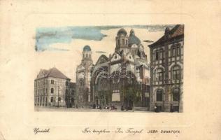 Újvidék, Novi Sad, Neusatz; Izraelita templom, zsinagóga. W.L. Bp. 7230. Marijansky és Hohlfeld / synagogue (EK)