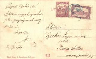 1921 Rohonc, Rechnitz, Rohunac; Tabor (horvát városrész), Izraelita templom, utcakép Weisz Lipót üzl...