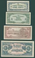 Malaya/japán megszállás 1942. 1c, 10c, 50c, 1$ (összesen 4klf)) T:I,I-