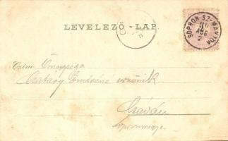 Lánzsér, Landsee; plébánia, templom, iskola, várrom / Pfarrhof, Kirche, Schule, Schlossruine / recto...