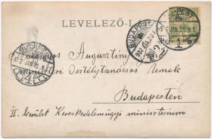 1902 Szőgyén, Szölgyén, Svodín; a magyar-német iskola felépítésének fázisképei munkások és urak csop...