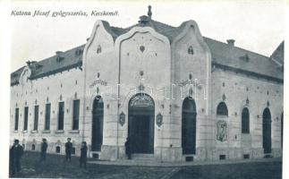 Kecskemét, Katona József gyógyszerész gyógyszertára. Újévi üdvözlet a hátoldalon / pharmacy with New Year greeting on the backside