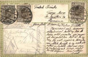 Frohe Ostern! / Golden easter greeting art nouveau postcard. Wiener Werkstätte No. 794. s: Arnold Ne...