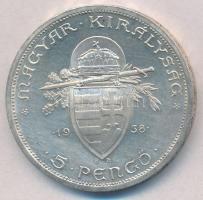 1938. 5P Ag "Szent István" T:1-  
Adamo P8.1