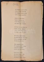 Zelk Zoltán (1906-1981) Sirály c. verse, gépelt, a végén Zelk Zoltán aláírásával, a széleken szakado...
