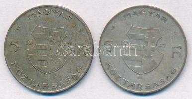 1947. 5Ft Ag "Kossuth" (2x) T:2-,3 patina