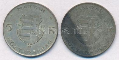 1947. 5Ft Ag "Kossuth" (2x) T:2-,3 patina