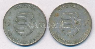 1947. 5Ft Ag "Kossuth" (2x) T:2-,3 patina