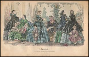 1858 Allgemeine Muster-Zeitung. Album für weibliche Arbeiten und Moden. 1858., 15. évfolyam. 1-24. s...