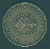1987. "50 éves a magyar olajbányászat" nagyalakú Br emlékplakett szign.: Pataky B. T:1