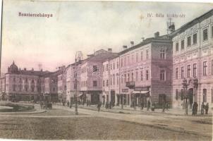 Besztercebánya, Banská Bystrica; IV. Béla király tér, Holesch Árpád, Dragonszky József, Löwy Jakab üzlete / square, shops (EB)