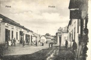 Fülek, Filakovo; Fő utca, Krämer Jeremiás üzlete / main street, shop front with owners (EK)