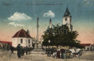 Galgóc, Hlohovec; Római katolikus templom, Szentháromság szobor / Catholic church, Trinity statue (fa)