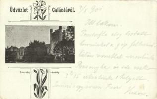 Galánta, Esterházy kastély / castle. Art Nouveau, floral (EK)