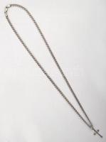 Ezüst(Ag) nyaklánc, kereszt medállal, h: 57 cm, medál: 2,5x1,5 cm, nettó: 12 g.