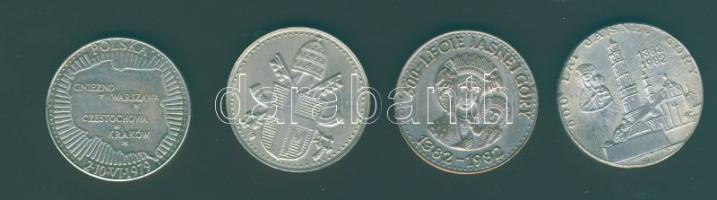 Lengyelország 1982. "II. János Pál pápa" 4klf Ffm érem (sorozat) T:1,2