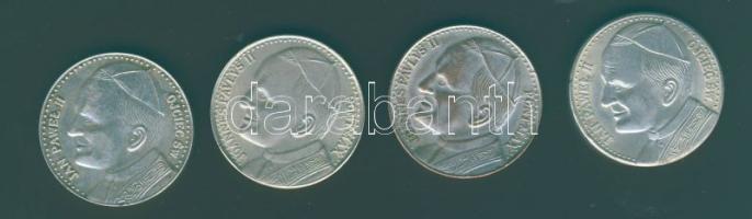 Lengyelország 1982. "II. János Pál pápa" 4klf Ffm érem (sorozat) T:1,2