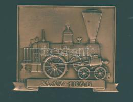 "MÁV - 1846" nagyalakú vékony Br emlékplakett szign.: CS. V. T:1