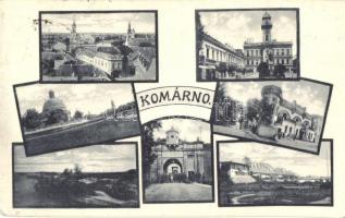 Komárom, Komárno - 7 db régi városképes lap / 7 pre-1945 town-view postcards