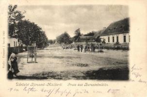 Búrszentmiklós, Bur-Sankt-Niklas, Borsky Mikulás; utcakép. Kiadja Emanuel J. 1902 / street view (r)